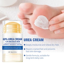 Urea Cream 60 Percent for Feet, 2pcs Urea Foot Cream, urea foot cream 60, Foot Cream for Cracked Heels and Dry Skin, Cracked Heel Repair Cream, Skin Care Hands & Feet, Foot Moisturiser, 40g