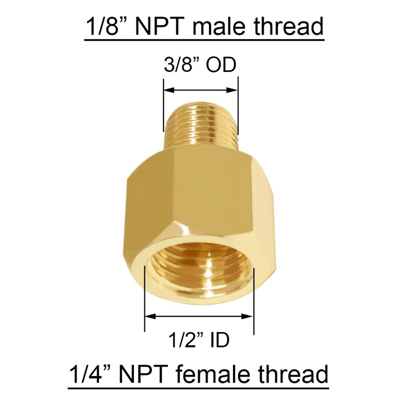 Joywayus 1/4" NPT Thread Female × 1/8" NPT Thread Male