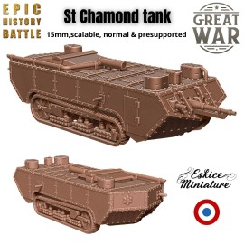 Unbranded French St Chamond Tank Pack - WW1 - 6mm 10mm 15mm - Fow - FFTOWs - Historical - 15mm