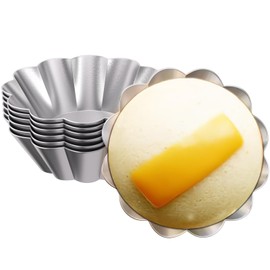 6 Pcs Puto Molder Filipino Set - 4”x1.3” Wave Shape Puto Mold Cups for Steamer Filipino - 304 Stainless Steel Molds Durable & Reusable Baking Cups for Steamer Filipino