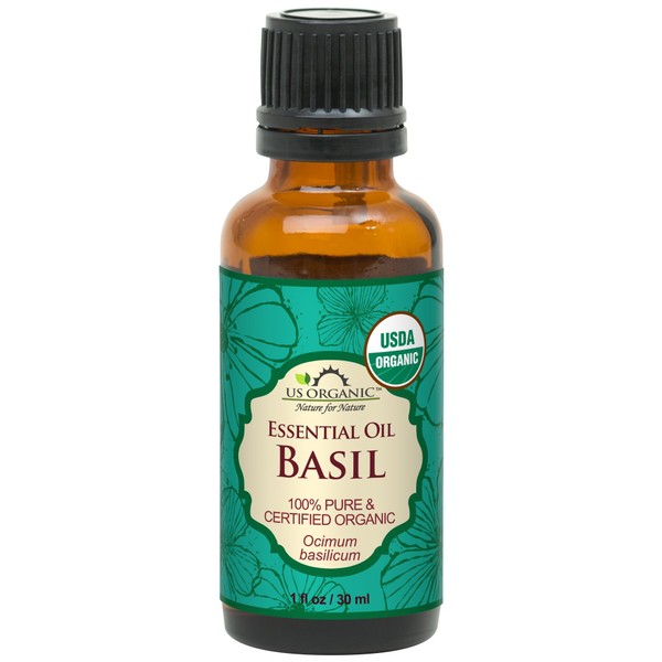 US Organic 100% Pure Basil Essential Oil - USDA Certified Organic, Steam Distilled W/Euro Dropper_30 ml (More Size Variations Available)