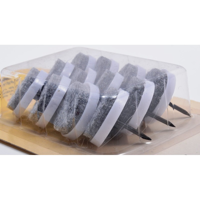 Kleiber Felt Gliders with Nail, Grey, 24 mm