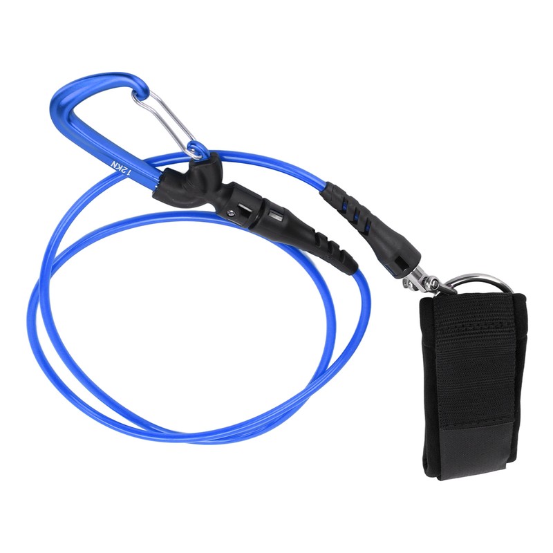 Freediving Lanyard Leash Diving Safety Rope Cable with Wristband Carabiner