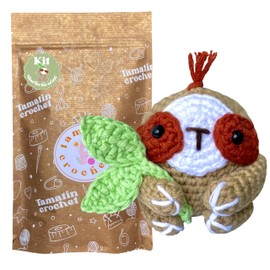Tamatin Crochet Kit for Beginners – Martin The Sloth DIY Animal Set – Complete Beginner Crochet Kit for Kids & Adults with Yarn, Tools & Video Tutorial – Easy Beginner Crocheting Set