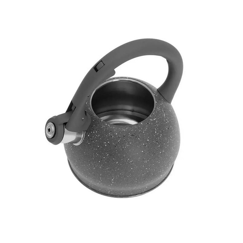 Luckyberg Modern Marble Tea Kettle, Induction, Stainless Steel Whistling Kettle,