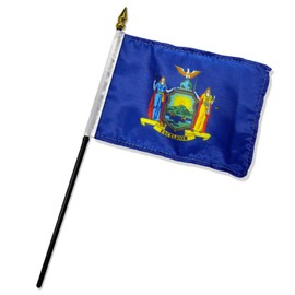 Quality Standard Flags One Dozen New York Stick Flag, 4 by 6"