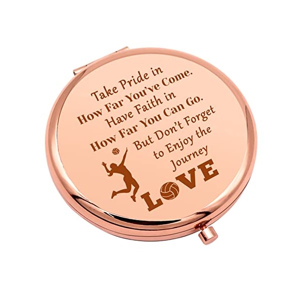 Volleyball Lover Gift Volleyball Gifts for Women Compact Mirror for Volleyball Player Volleyball Team Gifts Inspirational Gifts Travel Makeup Mirror Christmas Birthday Graduation Gifts