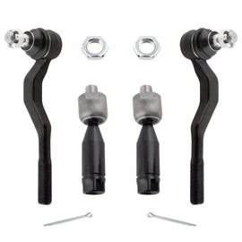 BOXI 4pcs Front Inner and Outer Tie Rods for Toyota Tacoma 1998 1999 2000 2001 2002 2003 2004 (Pre Runner RWD) / Tacoma 1995 1996 1997 1998 1999 2000 2001 2002 2003 2004 (4WD) | EV433 ES3545 ES3546