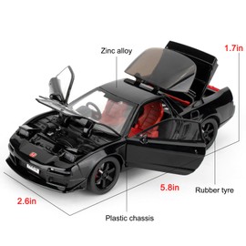 1/32 Honda First Generation NXS Model Car, Toy Car Made of Die-Cast Aluminium, Toy Model Car for Collecting, Gift for Children, Toy Car with Sound, Light and Pull Back Function, Black