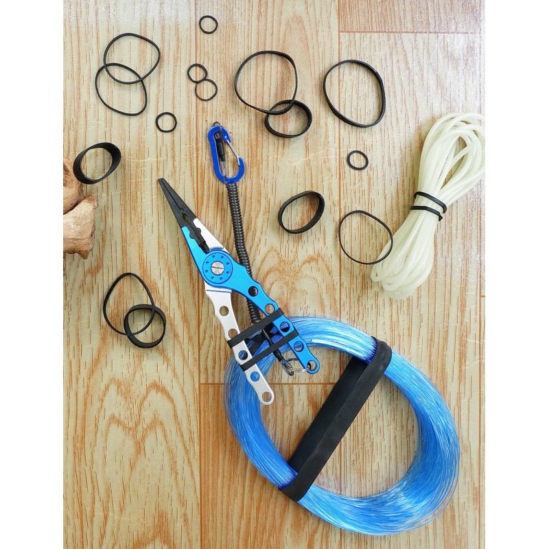 BLUEWING Tactical Rubber Bands Black 50g Bait Rigging for Fishing,
