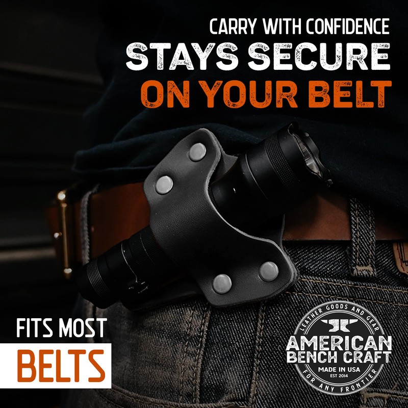 American Bench Craft Tactical Leather Flashlight Holster | EDC Flashlight