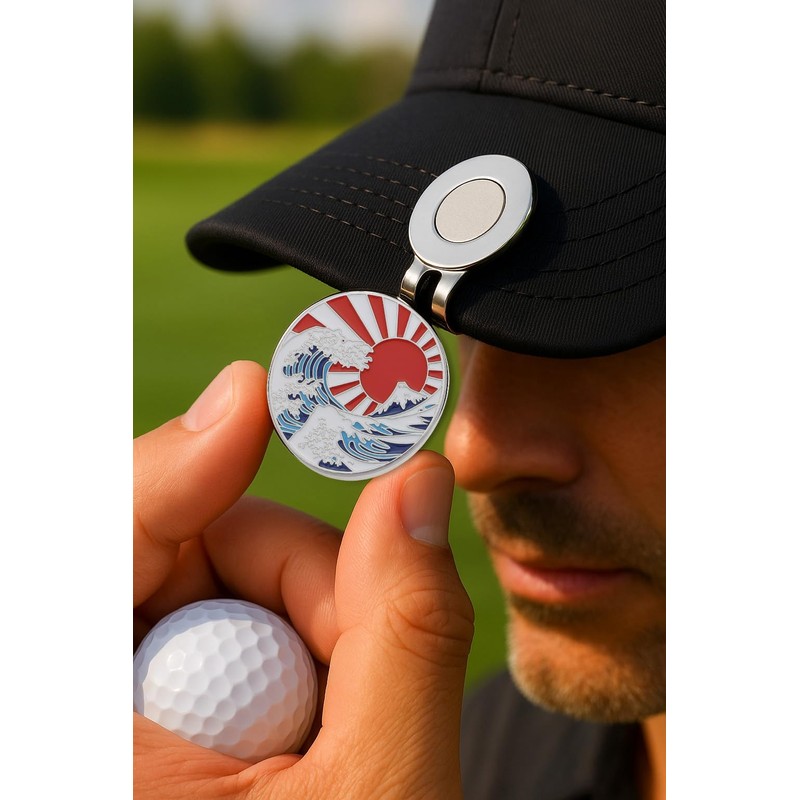 Don Flyee E0004 Golf Marker Magnet Hat Clip Katsushika Hokusai