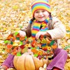 Whaline 12 Kits Fall Leaf Wreath Craft Kits Glitter Thanksgiving