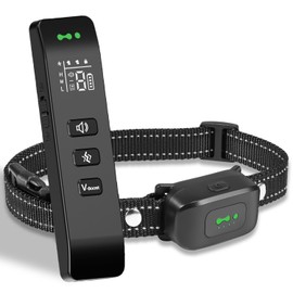 No Shock Dog Training Collar with Remote 2400ft Range, Strong Vibrating No Prongs Dog Collar Beep and Vibration Only, Waterproof & Rechargeable Vibration Collar for Small Medium Dogs (Black Black)