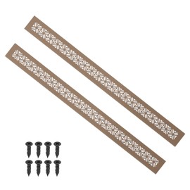 PATIKIL 24 x 2 Inch Door Air Vent Cover, 2 Pcs Heavy Duty Aluminum Grille Ventilation Cover Louvered with Mounting Screws for Cabinet Wardrobe Door, Brown