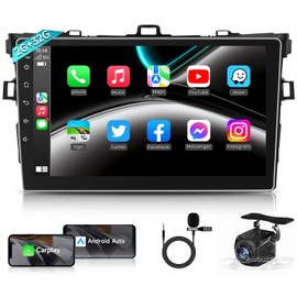 2G+32G Android Car Radio for Toyota Corolla 2006-2012, Car Stereo with Wireless CarPlay Android Auto 1280x800 HD 9’’ IPS Touchscreen GPS Navigation Bluetooth 5GWiFi FM Backup Camera Mic