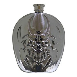 CNFLASK 6oz Evil Face Hip Flask 304 Stainless Steel Demon Embossed Drinking Flask Devil Wine Pot