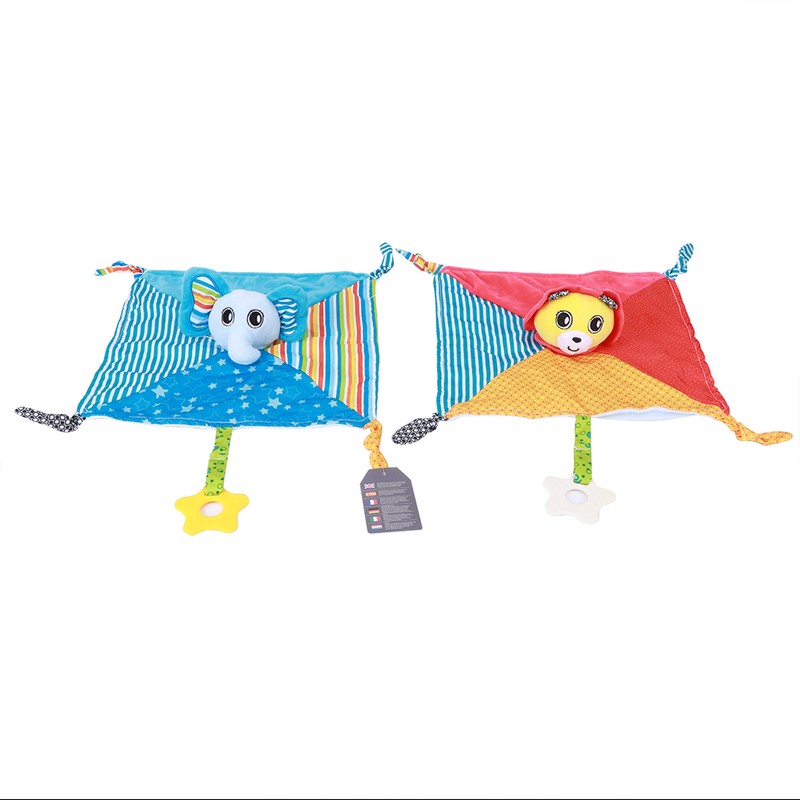 2pcs Infant Soft Cartoon Animal Appease Towel Teether Baby Soothing