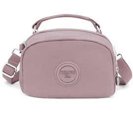 REETEE Small Shoulder Bag Women's Waterproof Nylon Crossbody Bag with Multiple Pockets, Stylish Handbag Women's Shoulder Bag with Removable Shoulder Strap, light purple