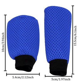 Youzzei Car Gear Knob Cover, Universal Gear Lever Cover + Handbrake Cover, Improved Breathable Fabric, Non-Slip Car Gear Knob 5 Gears, 6 Gears, Blue