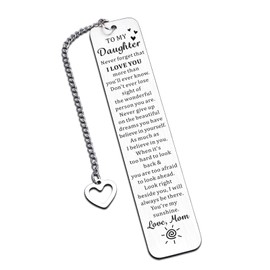 Valentines Day Gifts for Daughter, Sweet 16 Gifts for Girls, Daughter Valentines Day Gifts, Daughter Bookmark from Mom,Daughter Birthday Gifts,Daughter Gifts from Mom,Birthday Gifts for Daughter Adult