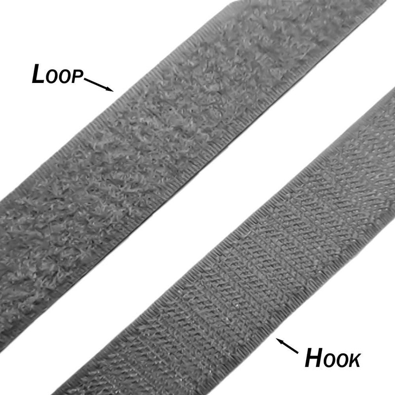 1 Inch Gray Hook & Loop Sew On Fastener -