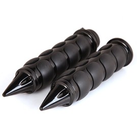 Pair of 1" Dual Black Motorcycle Bar End Hand Grips Handlebar for Cruisers Harley Yamaha Suzuki