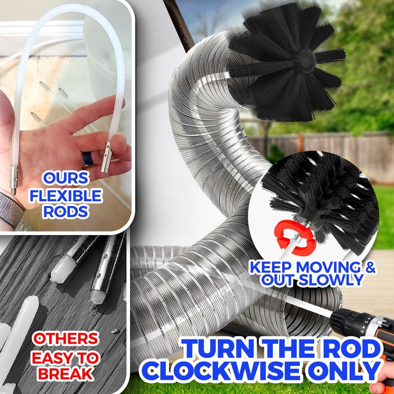 Holikme Dryer Vent Cleaner Kit Dryer Cleaning Tool Include Dryer