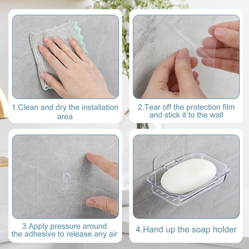1PCS Soap Dish for Shower Wall, Shower Soap Holder Self