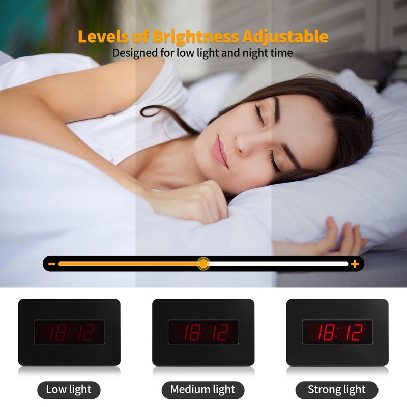 Timegyro Digital Wall Clock Battery Operated with LED Display, Wall