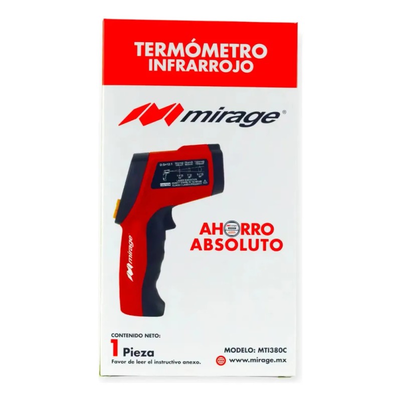 Termometro infrarrojo digital Mirage MTI381C -50°C a 380°C con pantalla