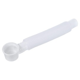 MECCANIXITY Bathtub Drain Pipe Expandable Adjustable Drain 28cm Tubing Flexible Drainage Hose for Bathroom Shower, White Pack of 1