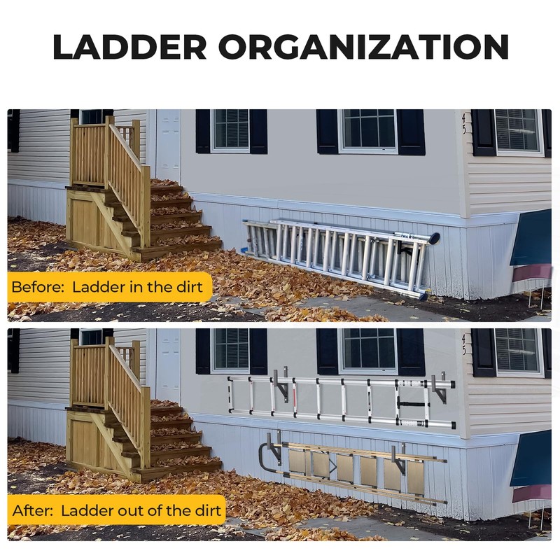 BougeRV Side Mount Trailer Ladder Rack, 4 Racks Heavy Duty