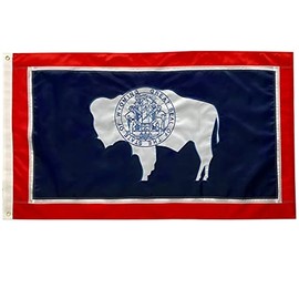 GORISE Wyoming State Flag 3x5 Feet, Wyoming Embroidered Nylon WY State Flag for Garden or Yard Decor (wyoming flag 3x5)