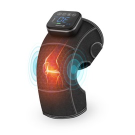 COMFIER Massaggiatore Ginocchio Wireless, Scalda Ginocchia con Riscaldamento al Grafene e Vibrazione, 5 Modalità e 3 Livelli di Intensità, Fascia Riscaldante per Ginocchio, Regalo per Mamma e Papà