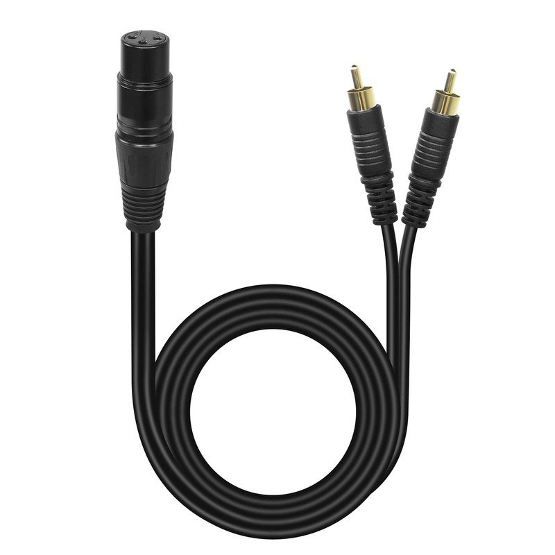 GELRHONR 3Pin XLR to 2 RCA Y Splitter Cable,Un Unbalanced