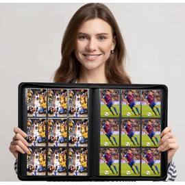 Premium 9-Pocket Zippered Trading Card Binder, 540 Pockets Double-Sided Side-Loading Card Organizer Album, PU Leather Card Holder Protector for MTG, TCG, Sports Cards Yellow