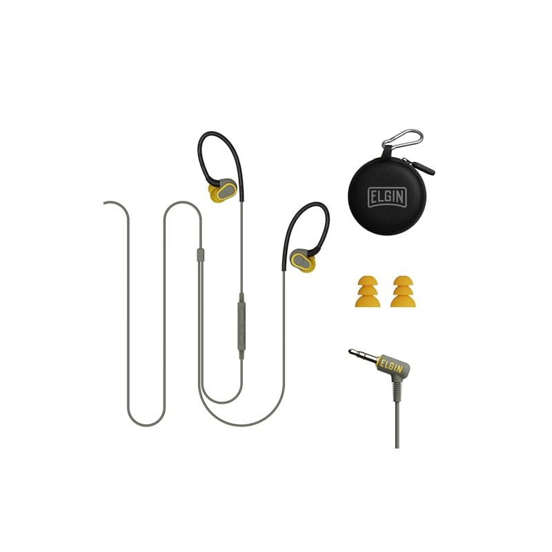 Elgin Rumble auriculares con cable para protección auditiva con micrófono,