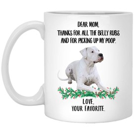 Lovesout Funny Saying Dogo Argentino Spotted Gifts For Dog Mom Thanks For The Belly Rubs Christmas 2024 Gifts White Mug 11oz