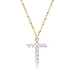 Cross Necklace for Women Gold Plated Silver Cross Pendant Necklace Small,Dainty Gold Cross Necklaces for Women Trendy 14K Gold Necklace Womens Jewelry for Birthday Anniversary