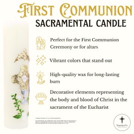 Authenthic First Communion Candle Made by Mexican Artisans at La Villa de Guadalupe | Vela de Primera comunion para niño o niña | Vela para Primera comunion para niña | First Communion Candle Set