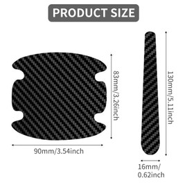 Car Door Handle Protectors,8 Pcs Car Door Handle Protective Film Auto Door Handle Protective Film Car Door Handle Scratch Protector Black Sticker Protector Anti-Scratches Door Side Handle Paint Guard