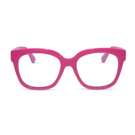 DIFF Ava 1.0 Reading Glasses | Blue Light Blocking Oversized Readers | Lightweight Designer Bubblegum Pink Frames
