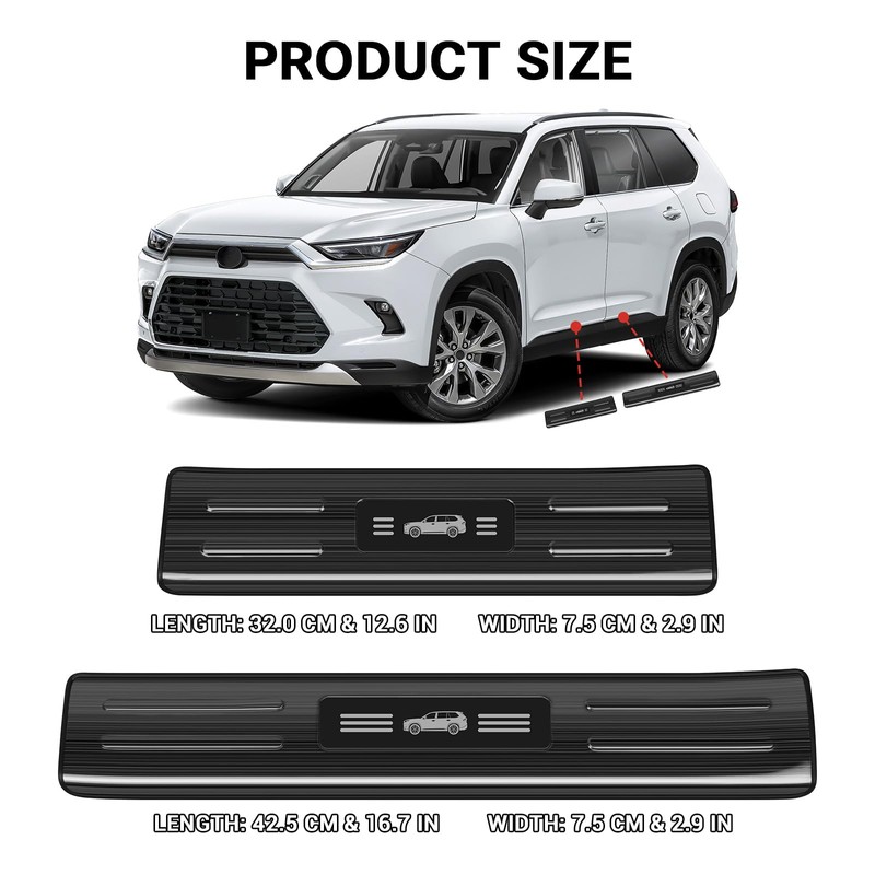 Hellet 4PCS Car Door Sill Protector for Toyota 2024 2025
