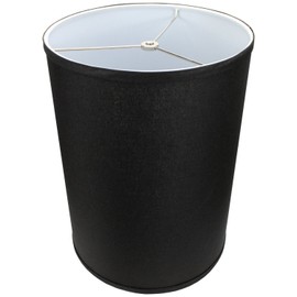 FenchelShades.com 11" Top Diameter x 11" Bottom Diameter 15" Height Cylinder Drum Lampshade USA Made (Black)