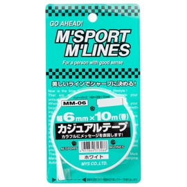 MYS MM-06 Casual Tape, White, 0.2 inches (6 mm x 10 m)
