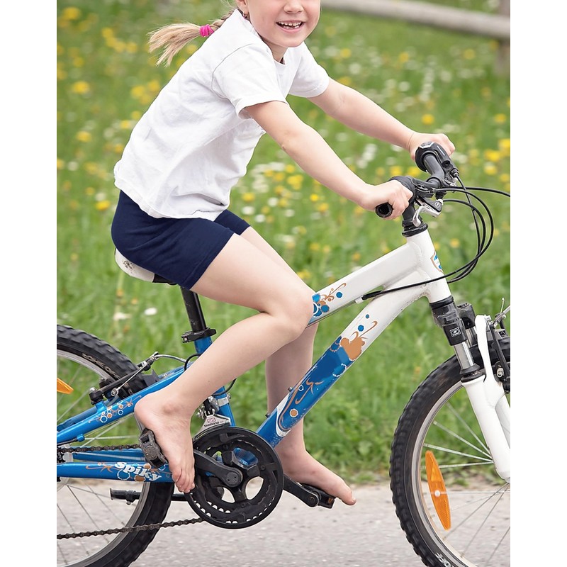 Auranso - Pantalones cortos de bicicleta para niñas, transpirables y