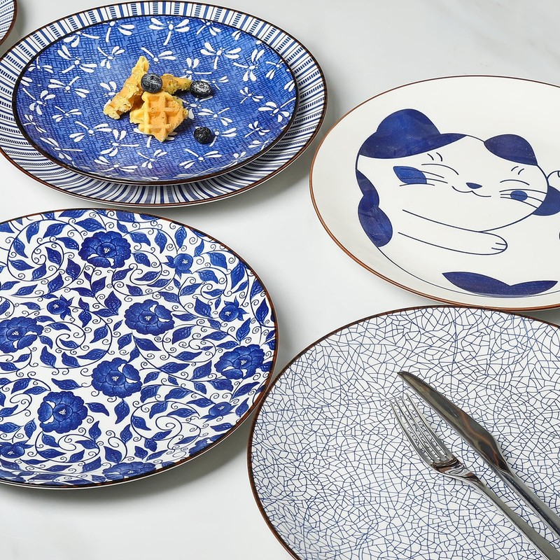 Selamica 8 Inch Ceramic Dessert Plates, Appetizer Plates for Serving