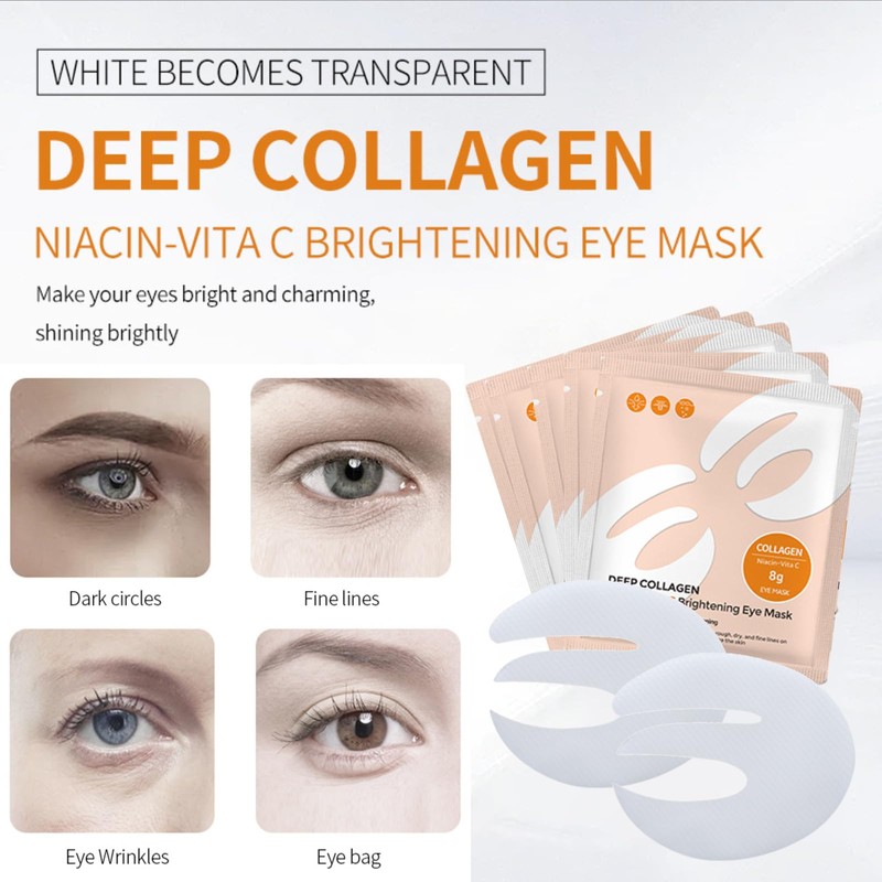 DEGHOUY E Shape Korean Eye Patches, 5 Pairs Deep Collagen