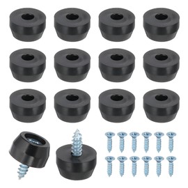 PATIKIL 14 Set Rubber Feet, 20x17x13mm Cutting Board Feet Non Slip Bumpers 3mm Screw on Rubber Feet Round Black Pads for Electronics Furniture Cutting Board Chairs Cabinet Sofa Speaker
